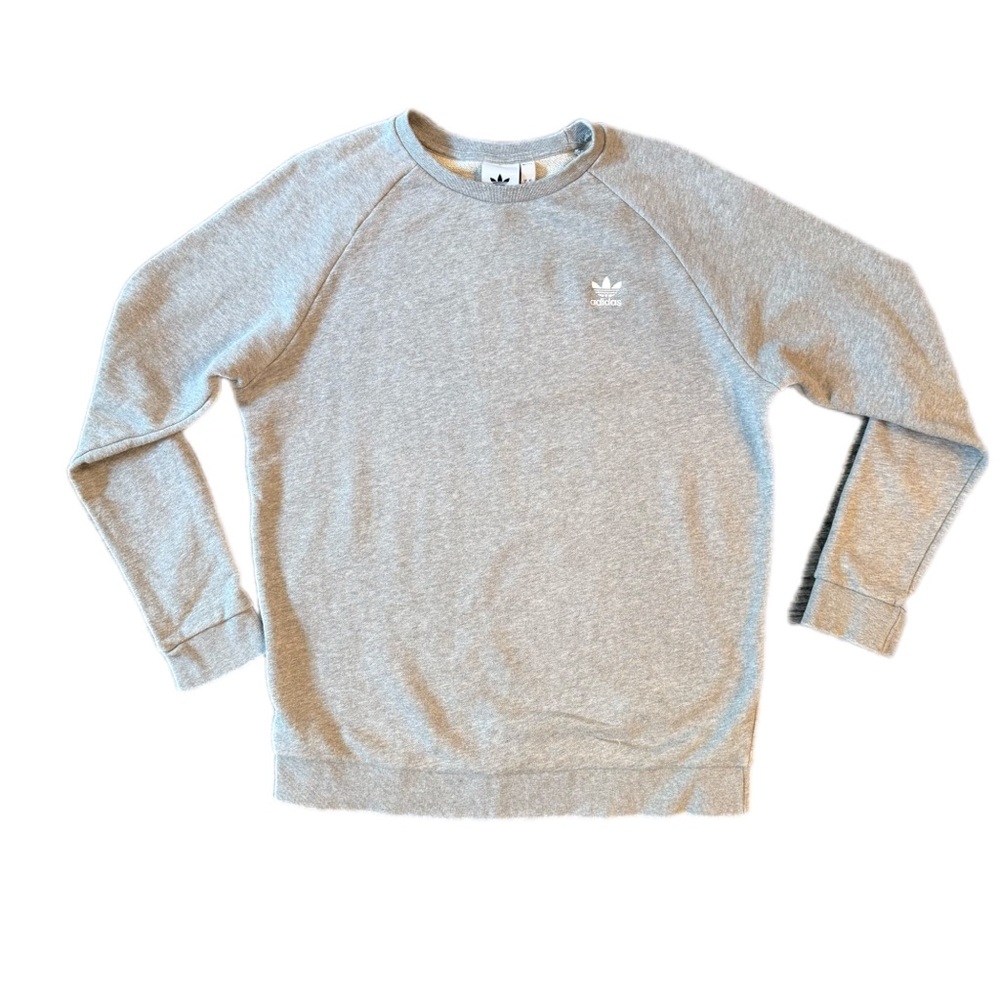 Adidas Men's Crewneck Sweater in Light Gray